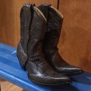 Old gringo studded brown cowboy boots size 9